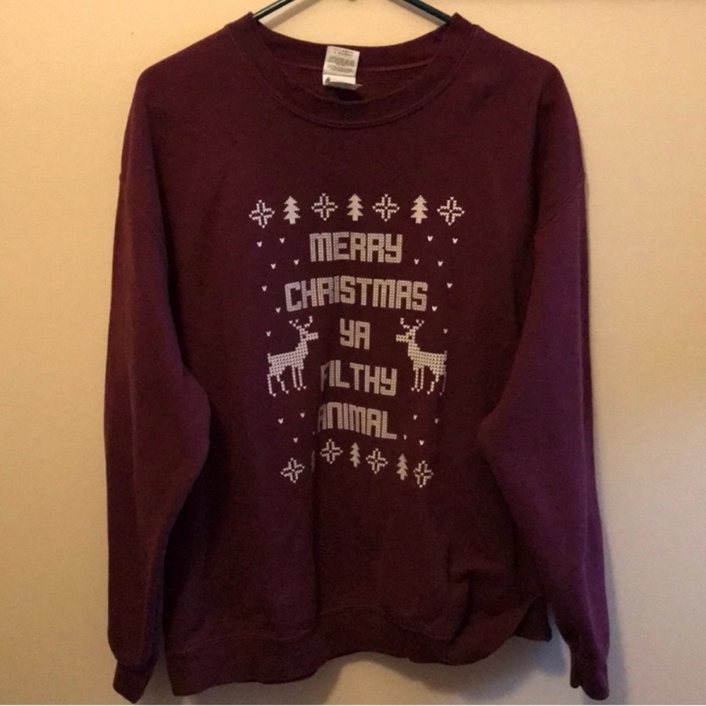 Merry Christmas you filthy animal crew neck